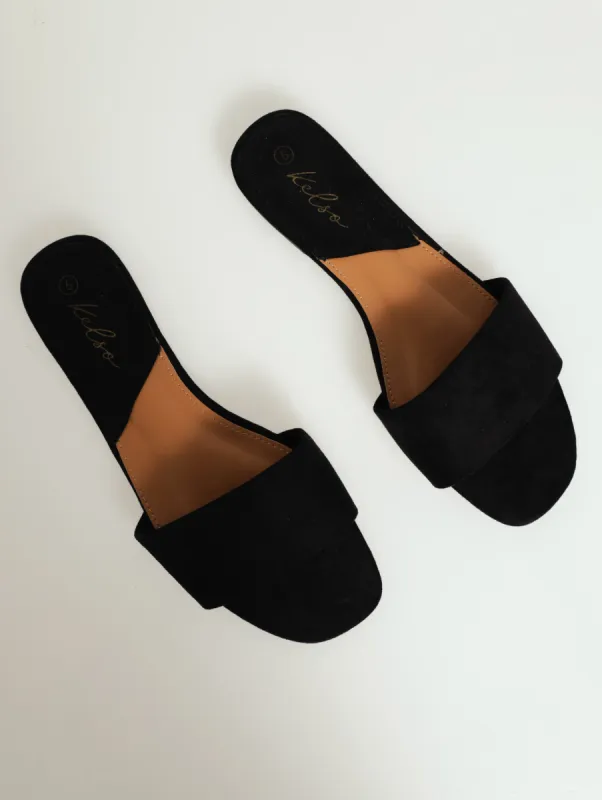 Basic Plain Mule Push-In Sandal - Black sold by Edgars