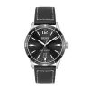 Drifter 42Mm Watch With 3 Hands Stainless Steel Case And Black Dial And Black Leather Strap sold by Edgars