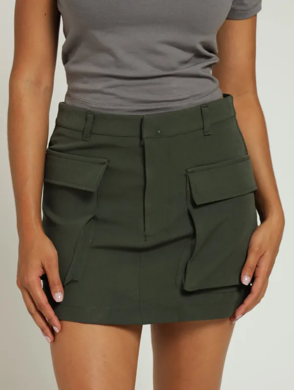 Utility A-Line Skirt - Fatigue sold by Edgars