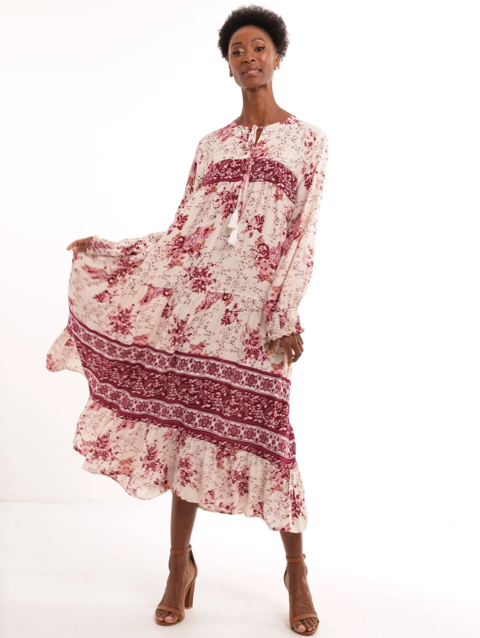 Ladies Tiered Long Sleeve Dress sold by Edgars