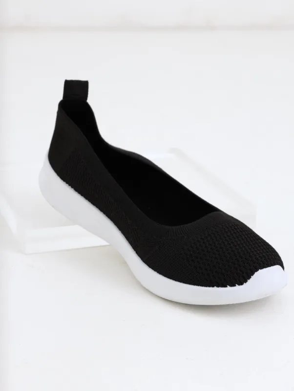 Ladies Knit Pump Sneaker - Black sold by Edgars