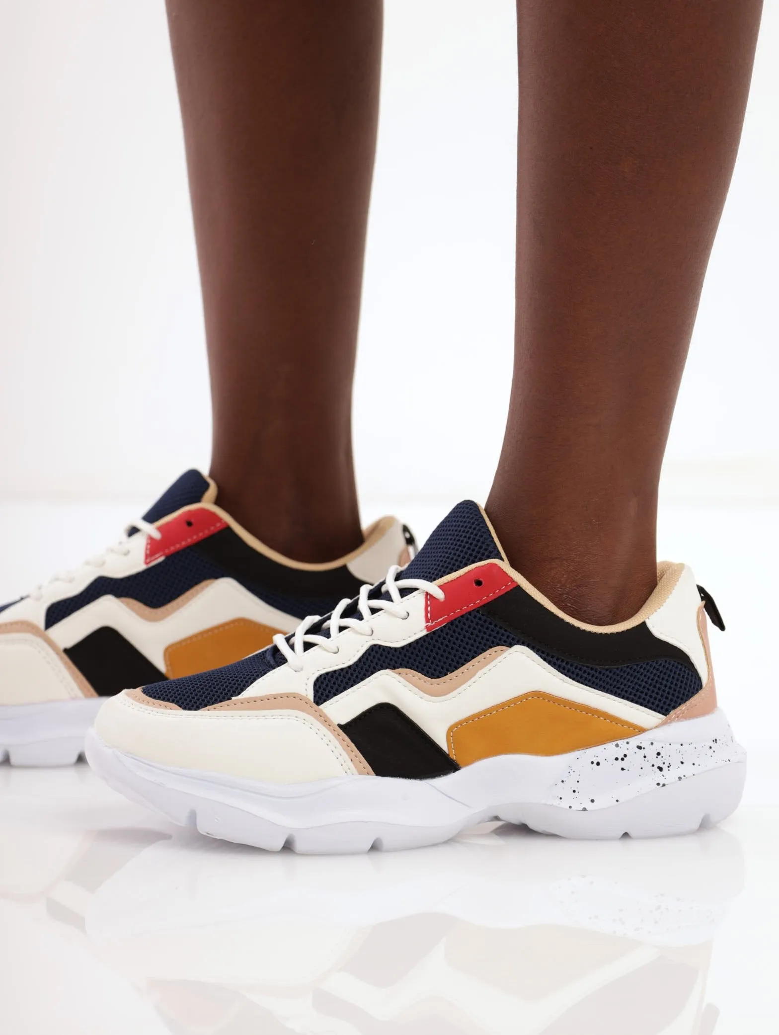 ladies Colourblock Splatter Chunky Sneaker sold by Edgars