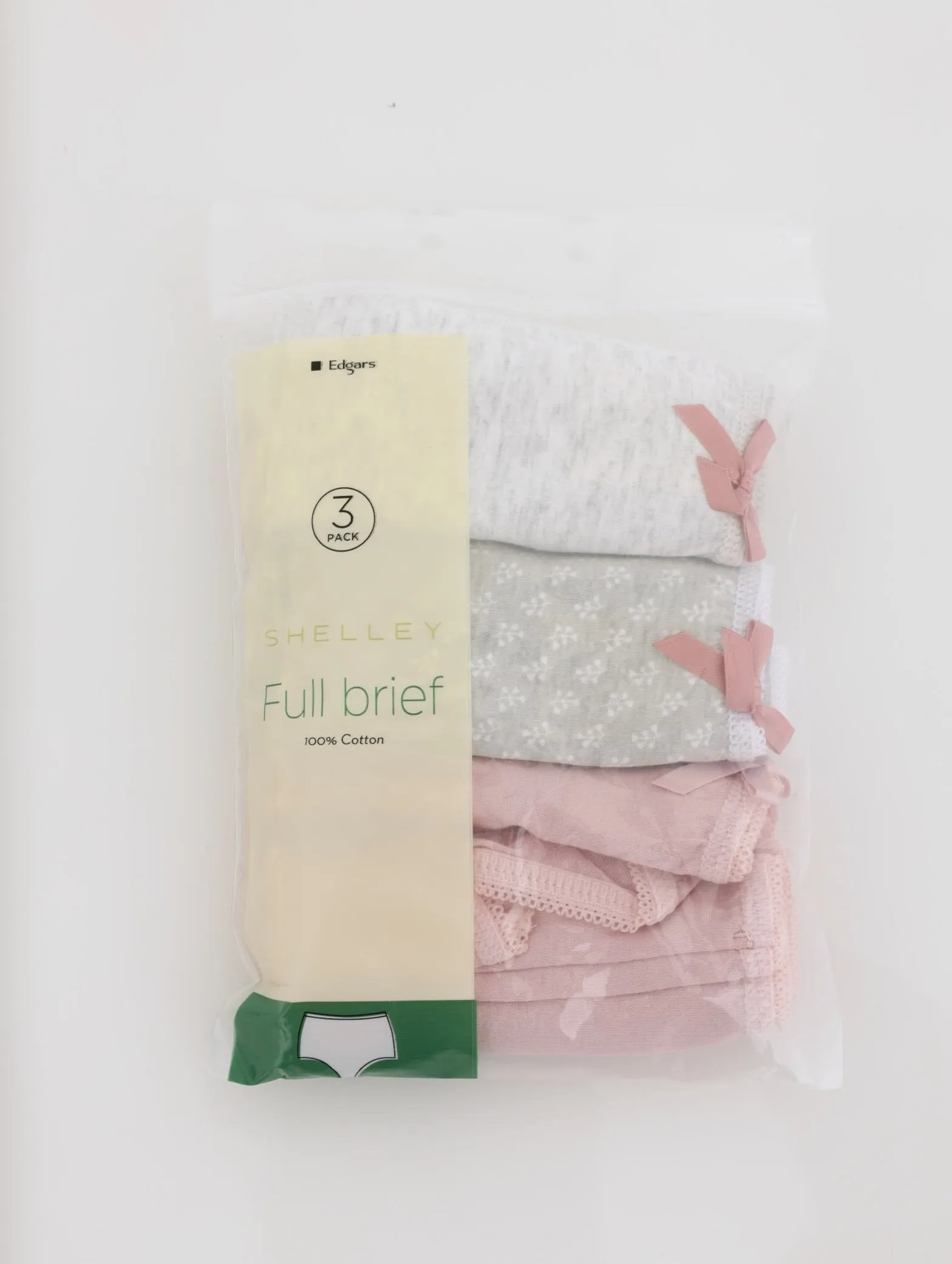 Ladies 3 Pack Cotton Floral Brief Panty - Pink sold by Edgars