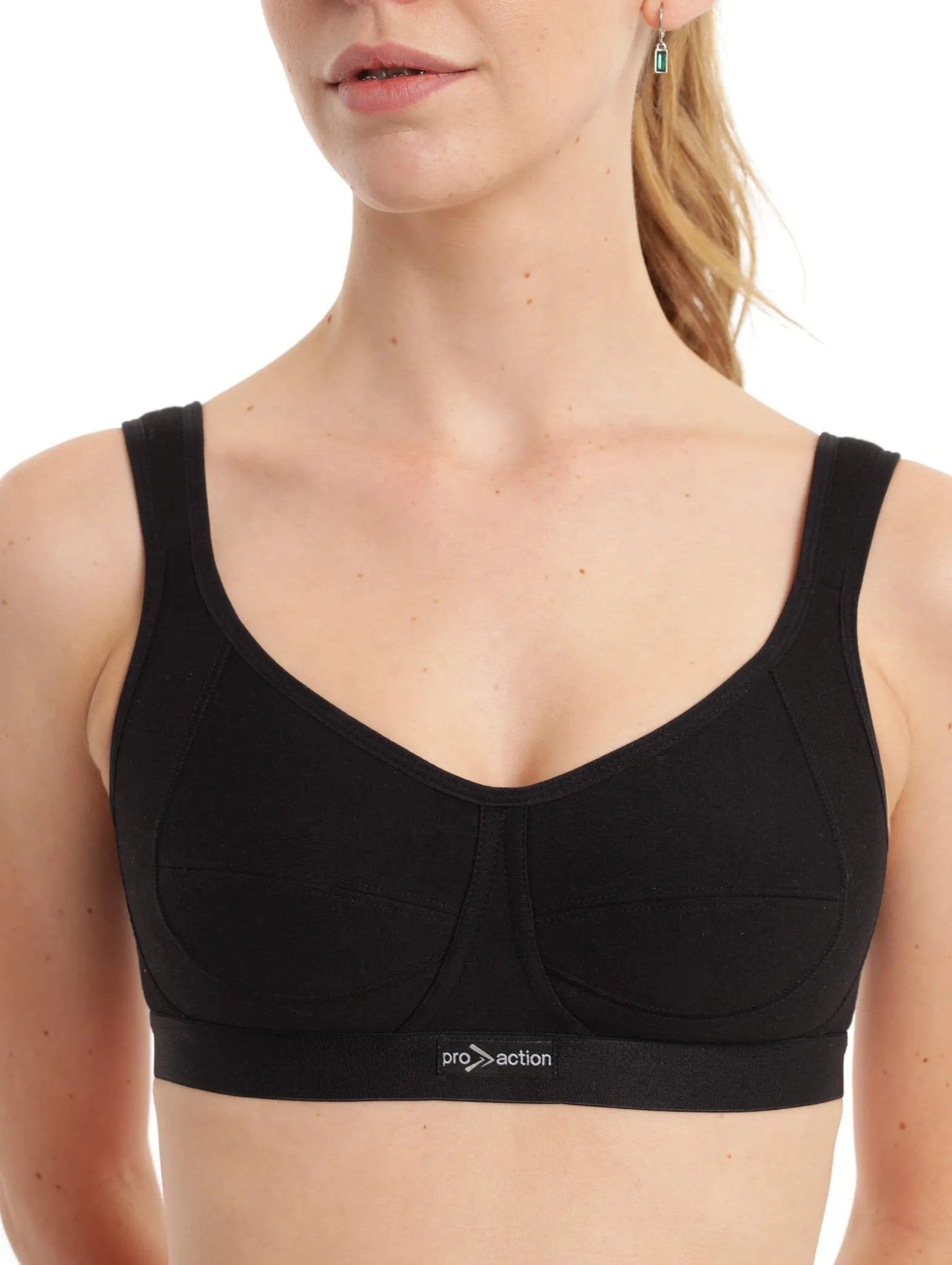 Ladies Single Shock Sports Bra - Black sold by Edgars