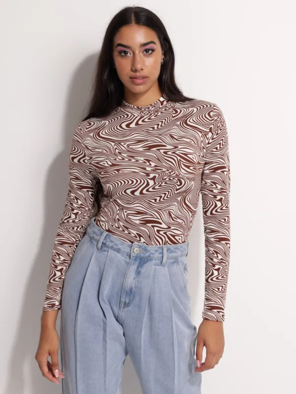 Ladies Long Sleeve Printed Bodysuit sold by Edgars