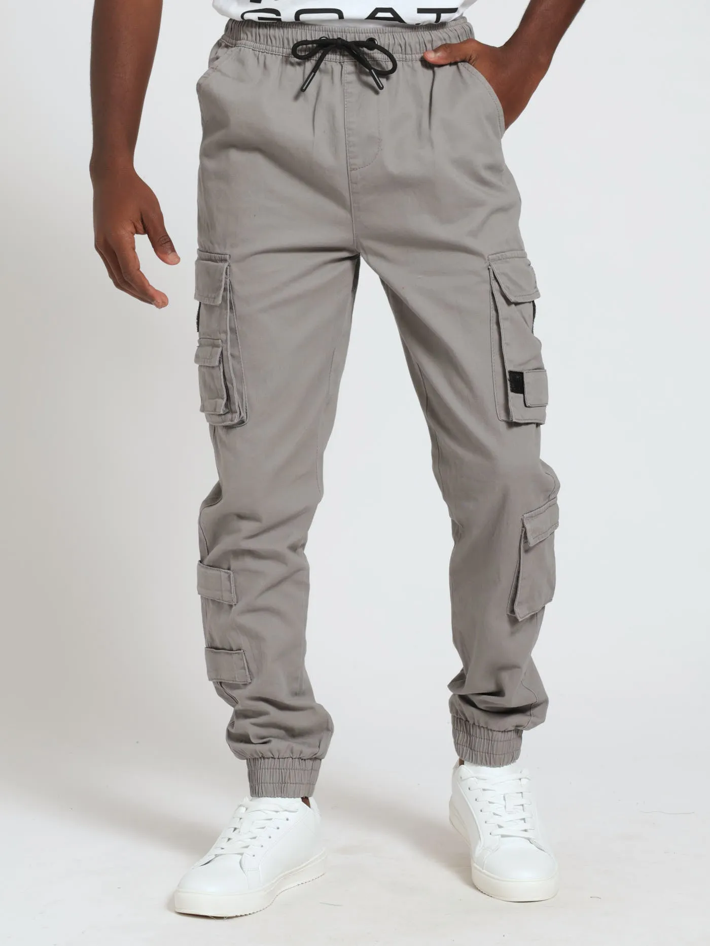Multi Pocket Cargo Pants - Light Grey sold by Edgars
