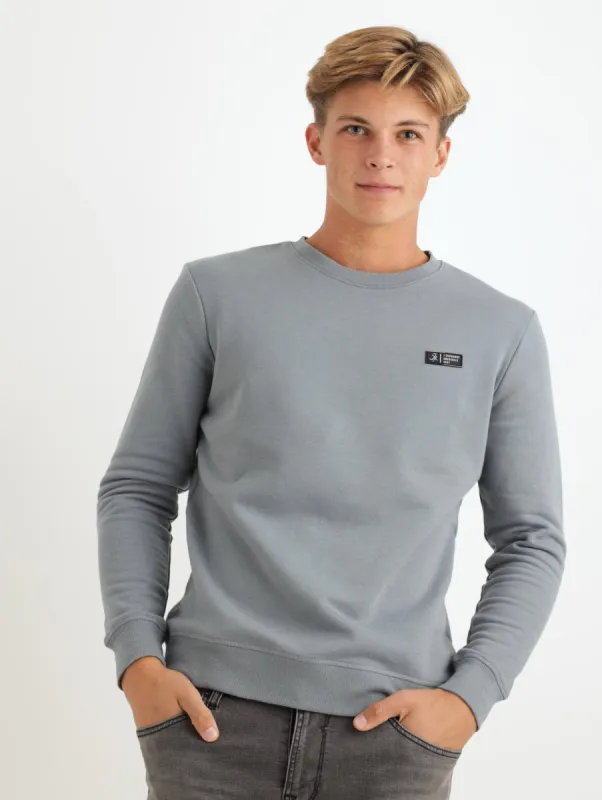 Men's Basic Crew Sweat - Pewter sold by Edgars