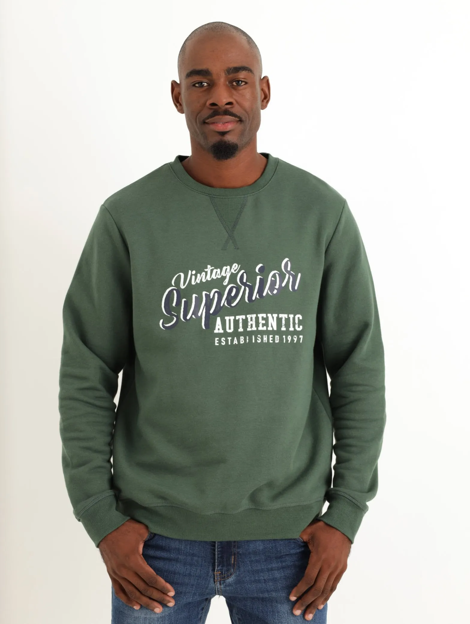 Men's Superior Crew Top - Olive sold by Edgars