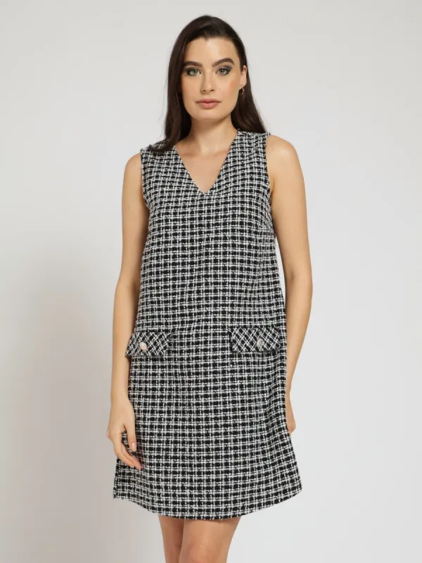 Pinnie Dress - Black/White sold by Edgars 