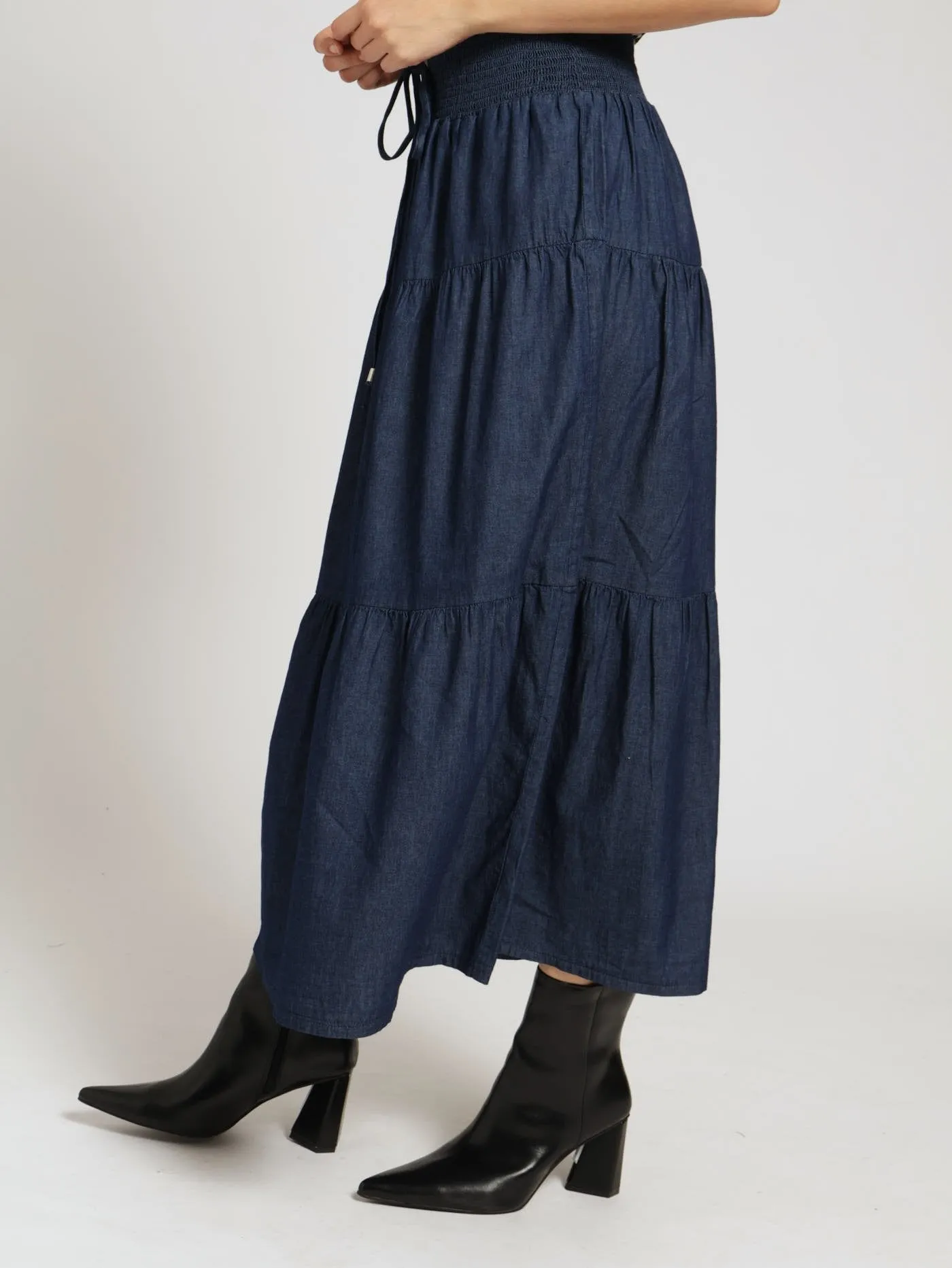 Tiered Chambray Skirt - Blue sold by Edgars product image thumbnail 2