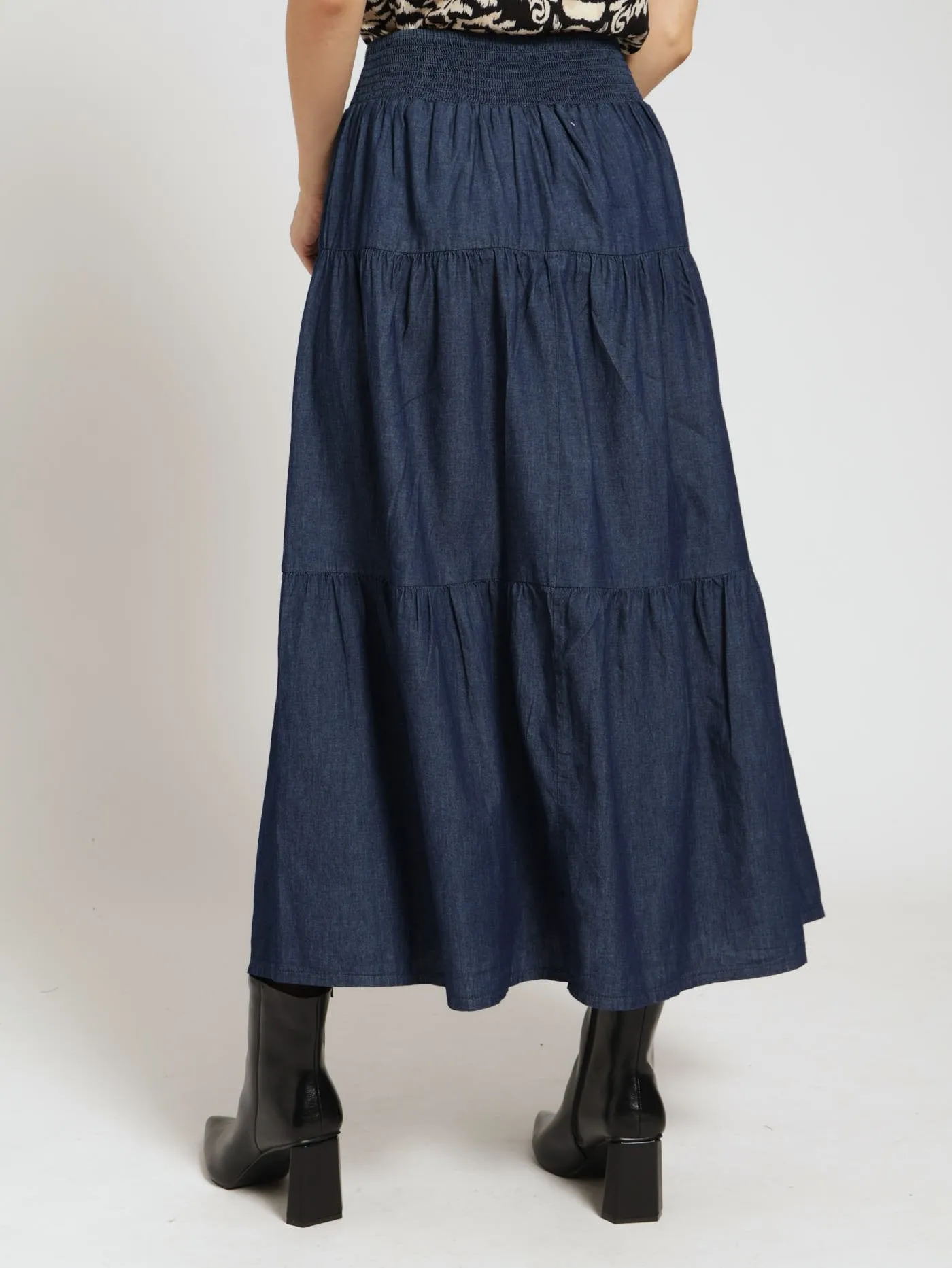 Tiered Chambray Skirt - Blue sold by Edgars product image thumbnail 3