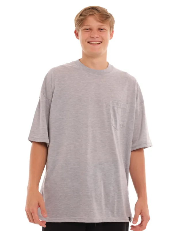 Men's Oversized Tee - Grey Melange made by Edgars