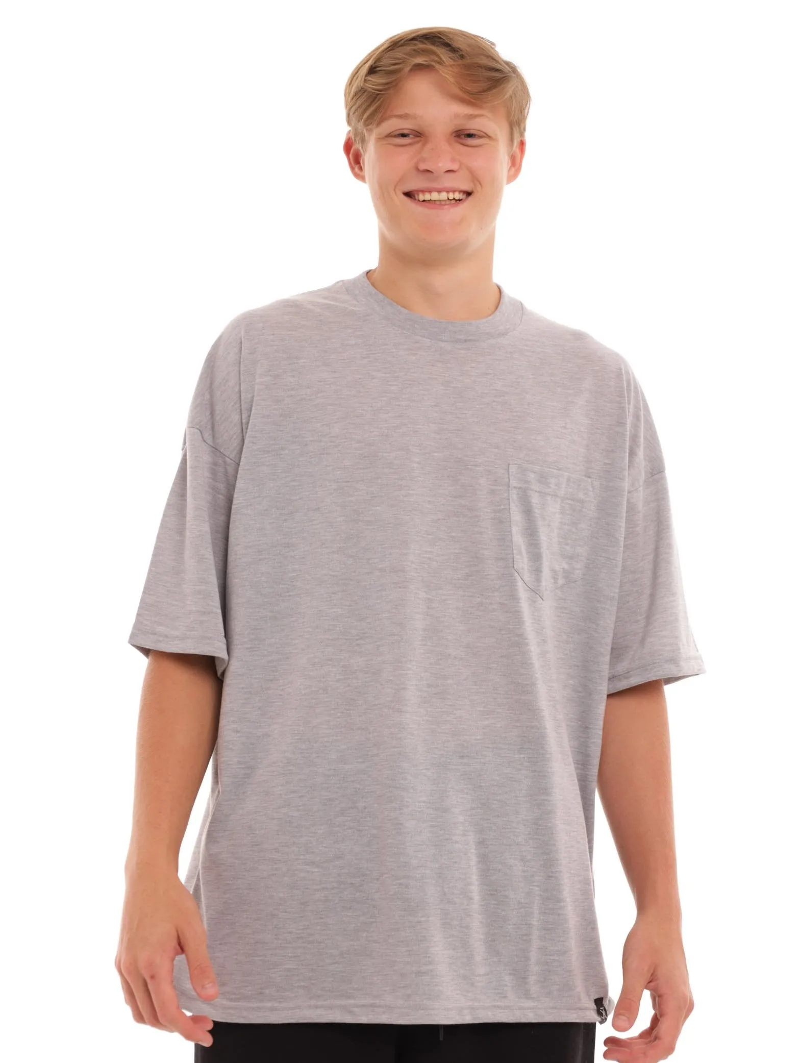 Men's Oversized Tee - Grey Melange sold by Edgars