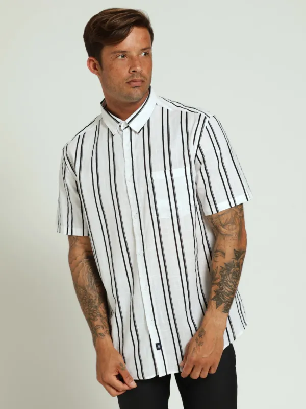 Stripe Woven Shirt - Black/White sold by Edgars 