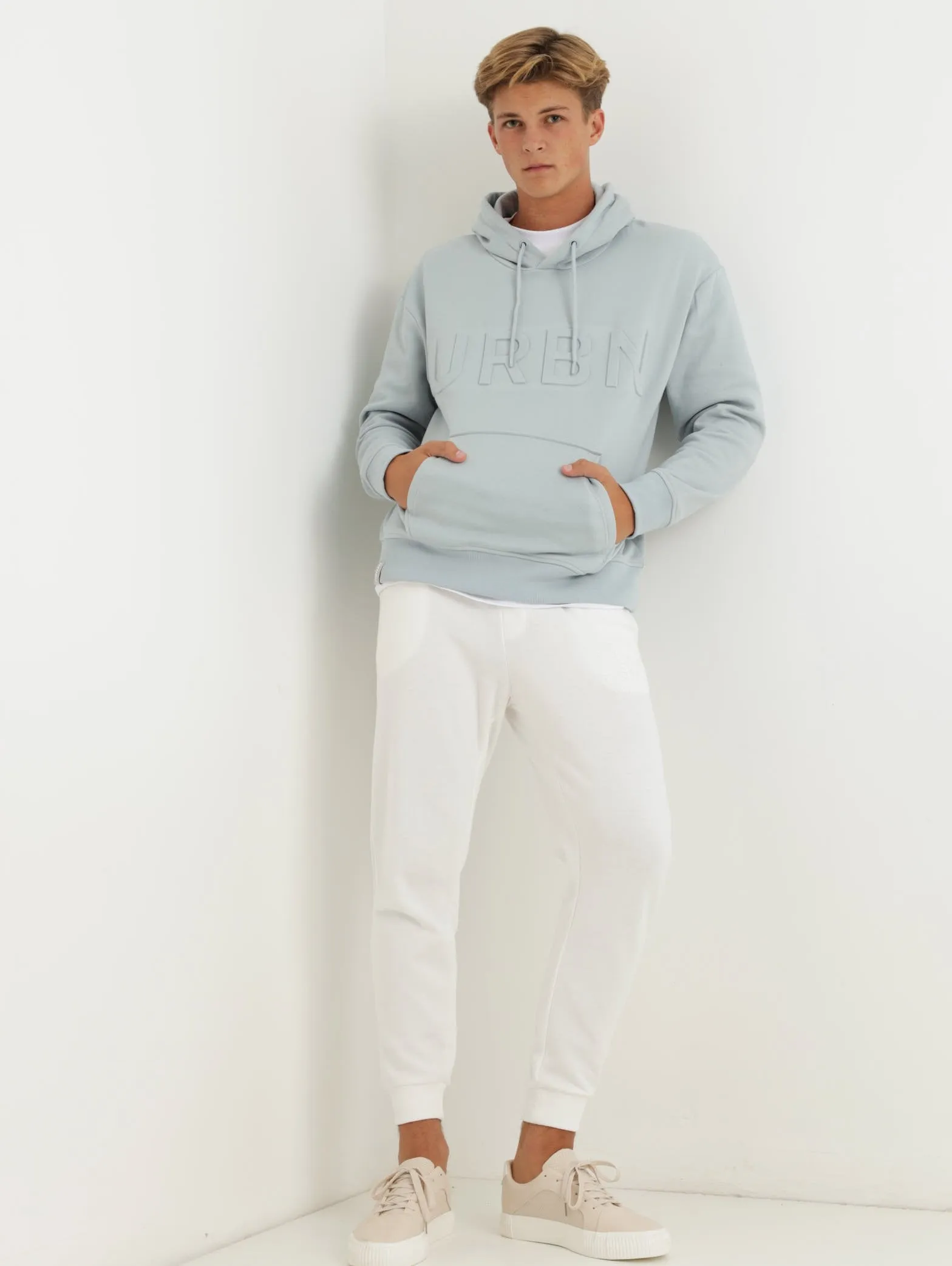 Men's Tonal Embossed Hoody - Blue sold by Edgars