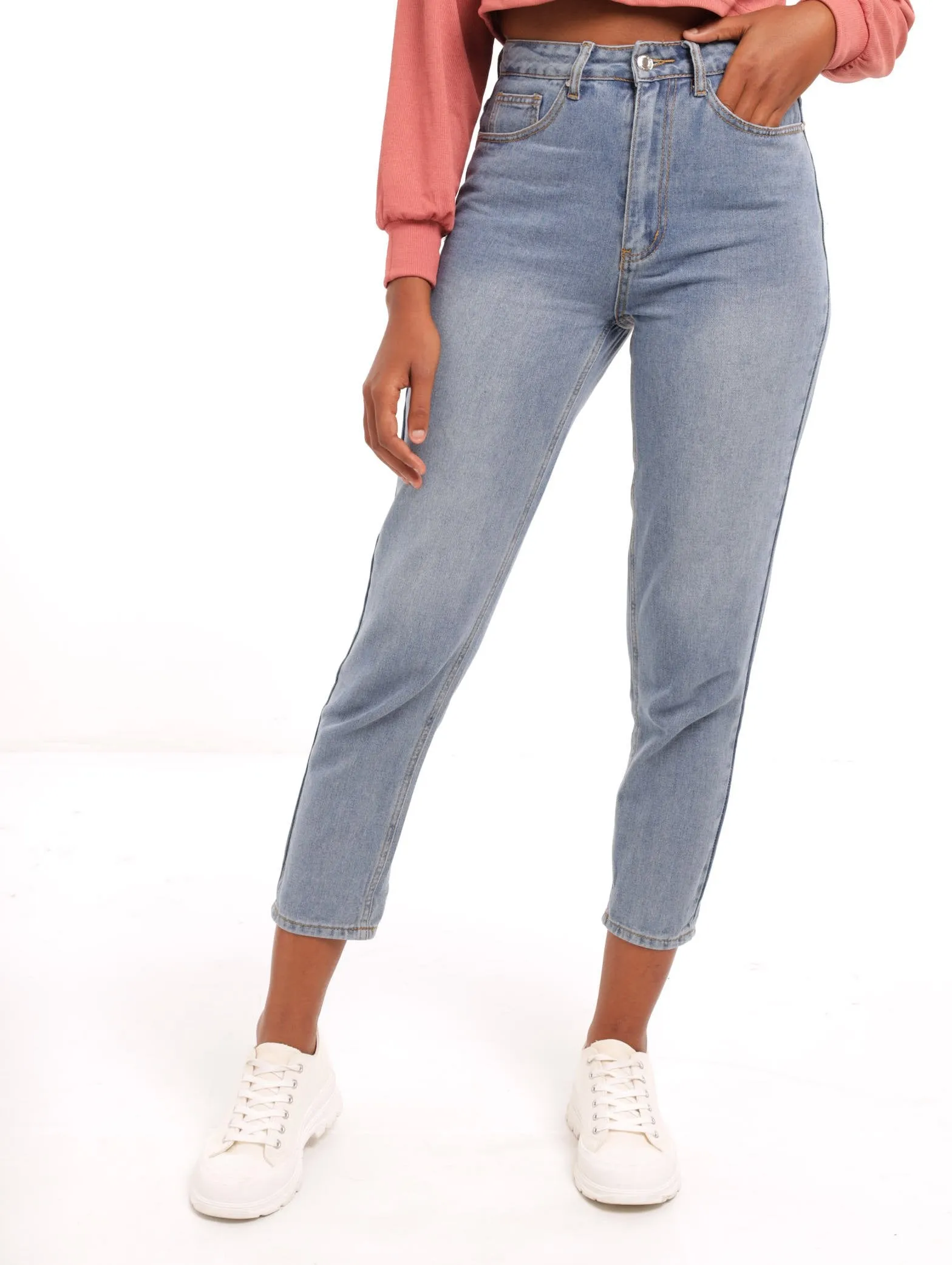Ladies Stonewash Classic Mom Jean sold by Edgars