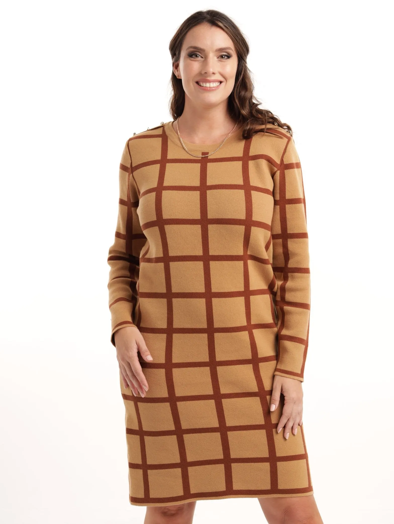 Ladies Check Knitwear Dress sold by Edgars