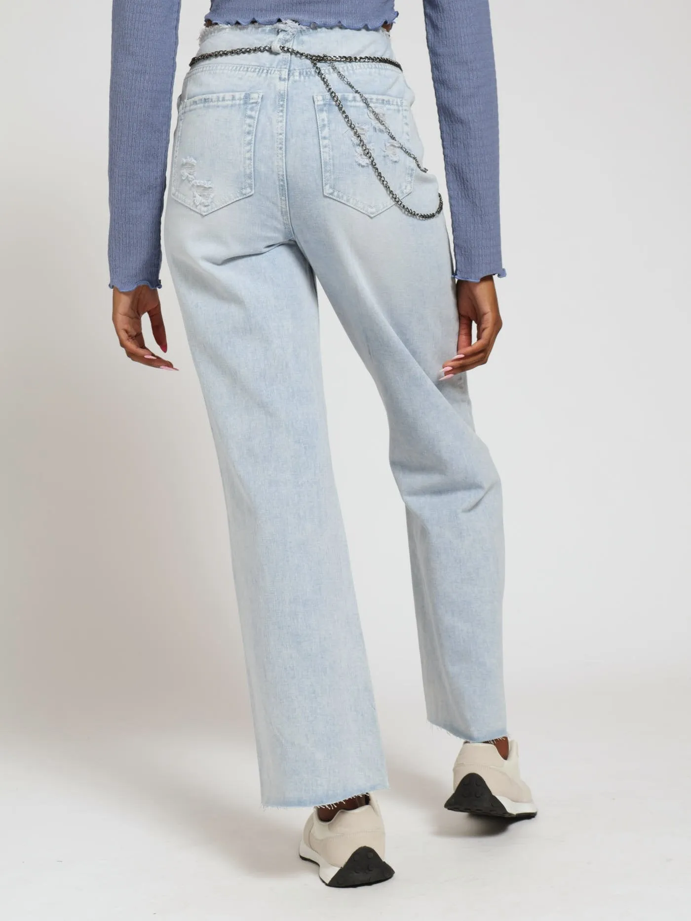 Fray Waist Chain Belt 90's Fit Jean - Bleach sold by Edgars product image thumbnail 3