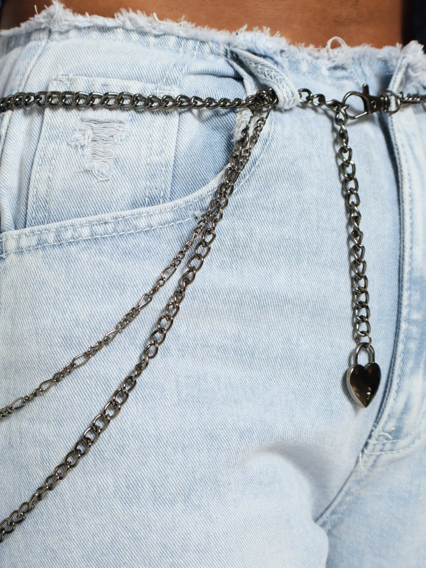 Fray Waist Chain Belt 90's Fit Jean - Bleach sold by Edgars product image thumbnail 4