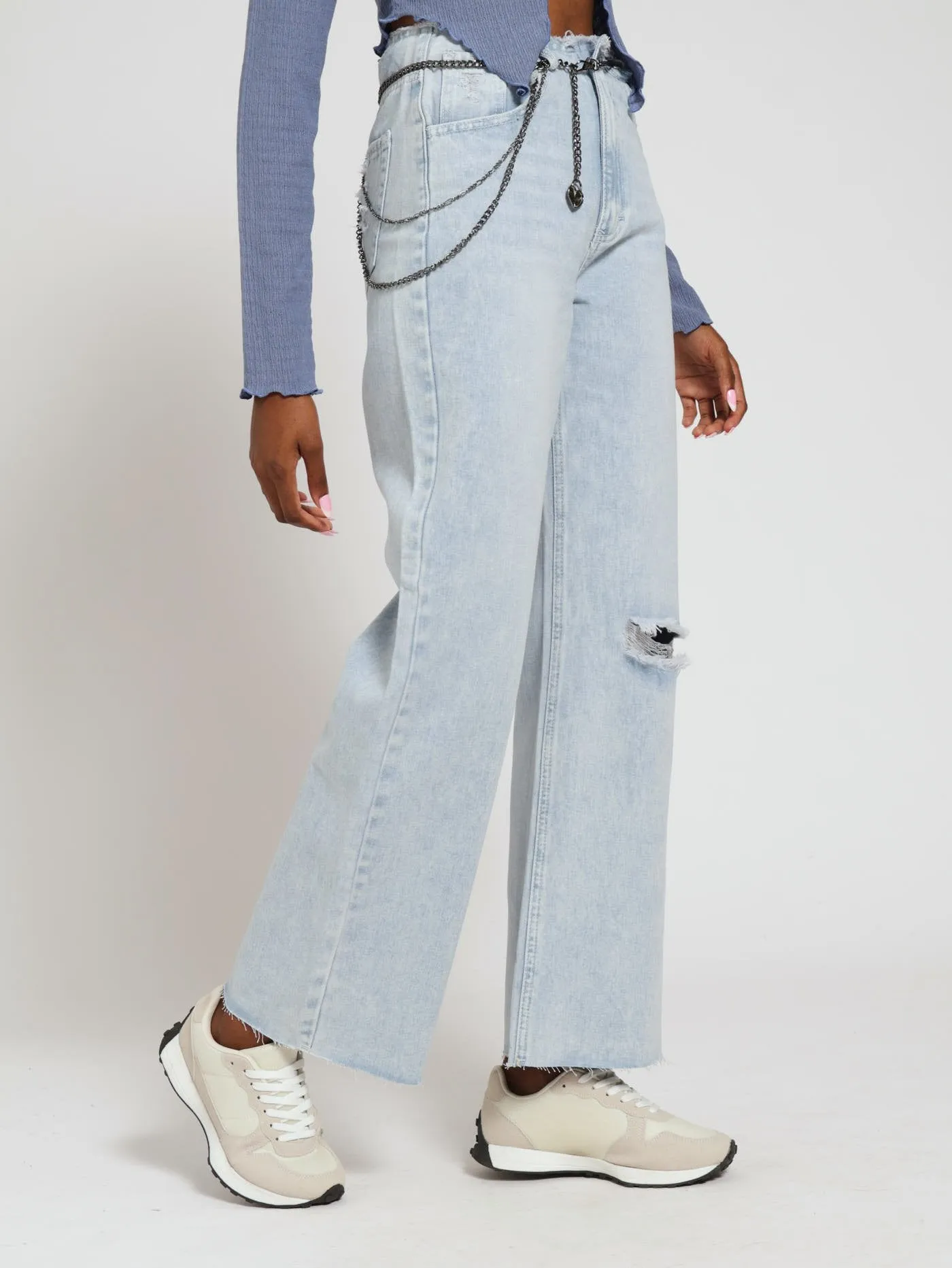Fray Waist Chain Belt 90's Fit Jean - Bleach sold by Edgars product image thumbnail 2