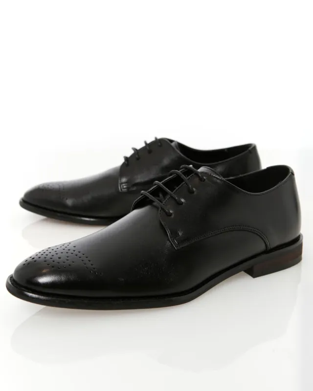 Men's Toe Spray Vamp Derby Shoe - Black sold by Edgars