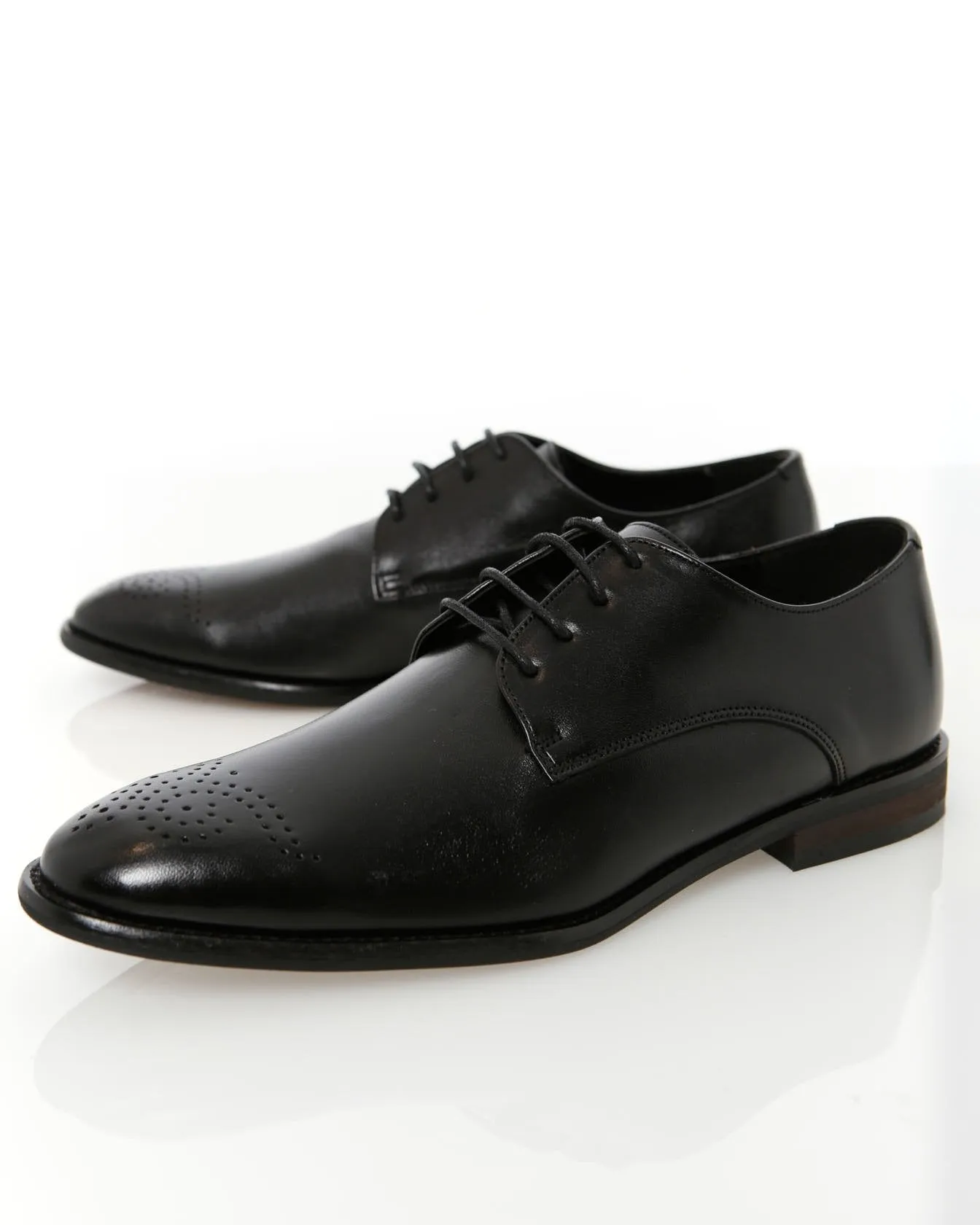 Men's Toe Spray Vamp Derby Shoe - Black sold by Edgars