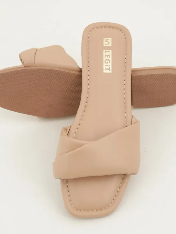 Ladies Twisted Padded Mule Sandal - Natural sold by Edgars
