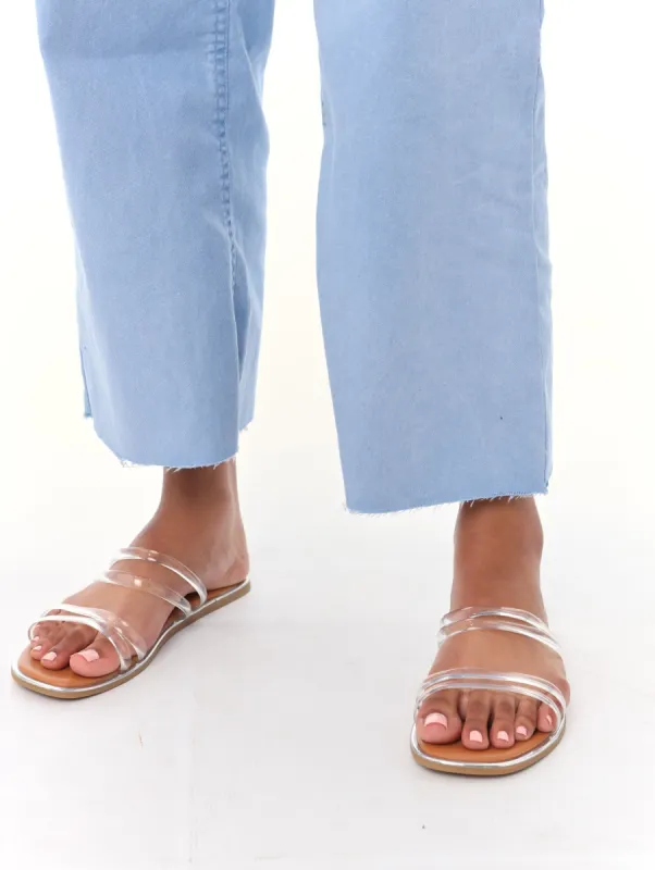 LadiesTube Strap Sandal With Silver Ran made by Edgars