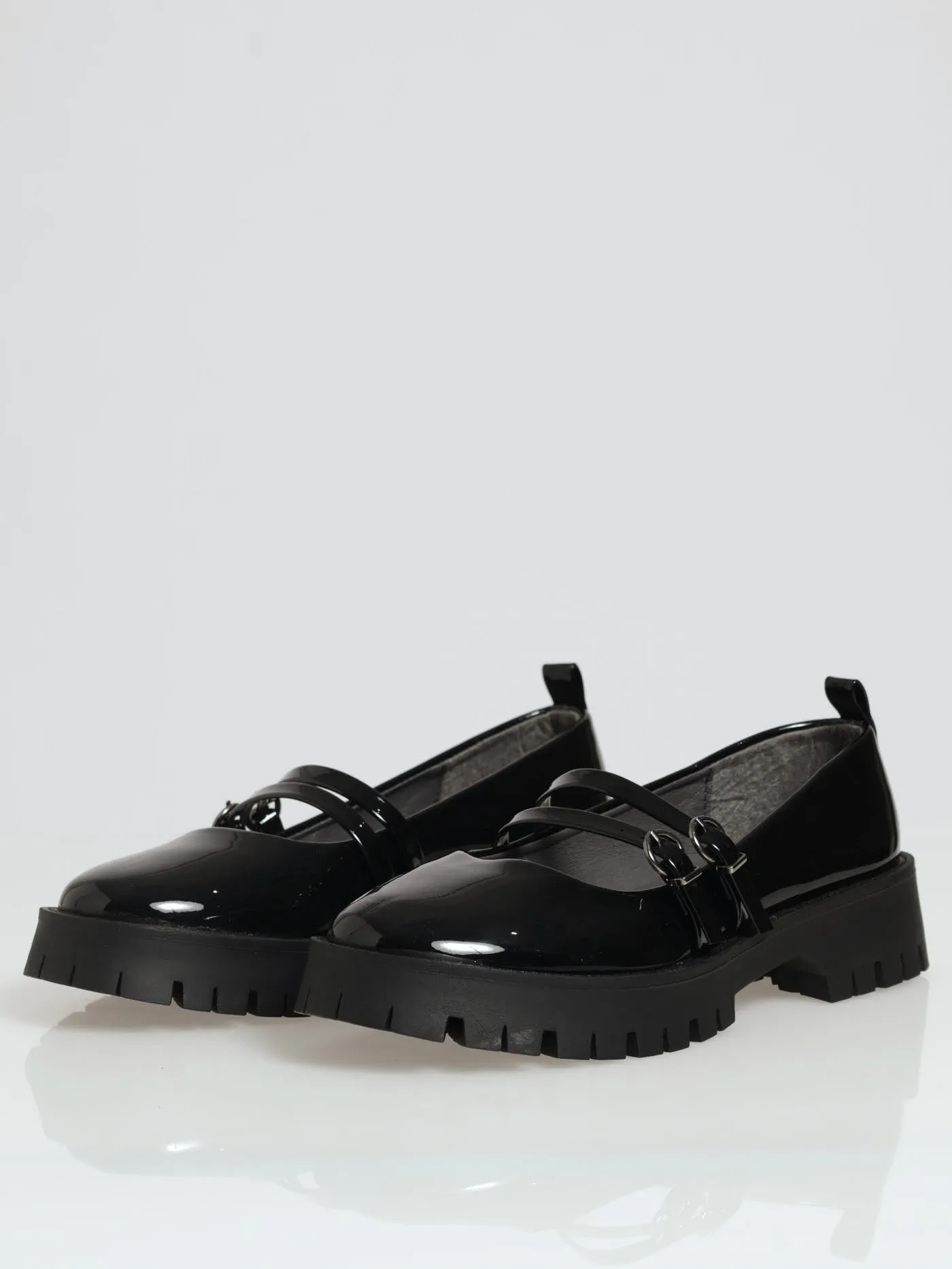Chunky Double Strap Patent Mary Jane Loafer - Black sold by Edgars product image thumbnail 2