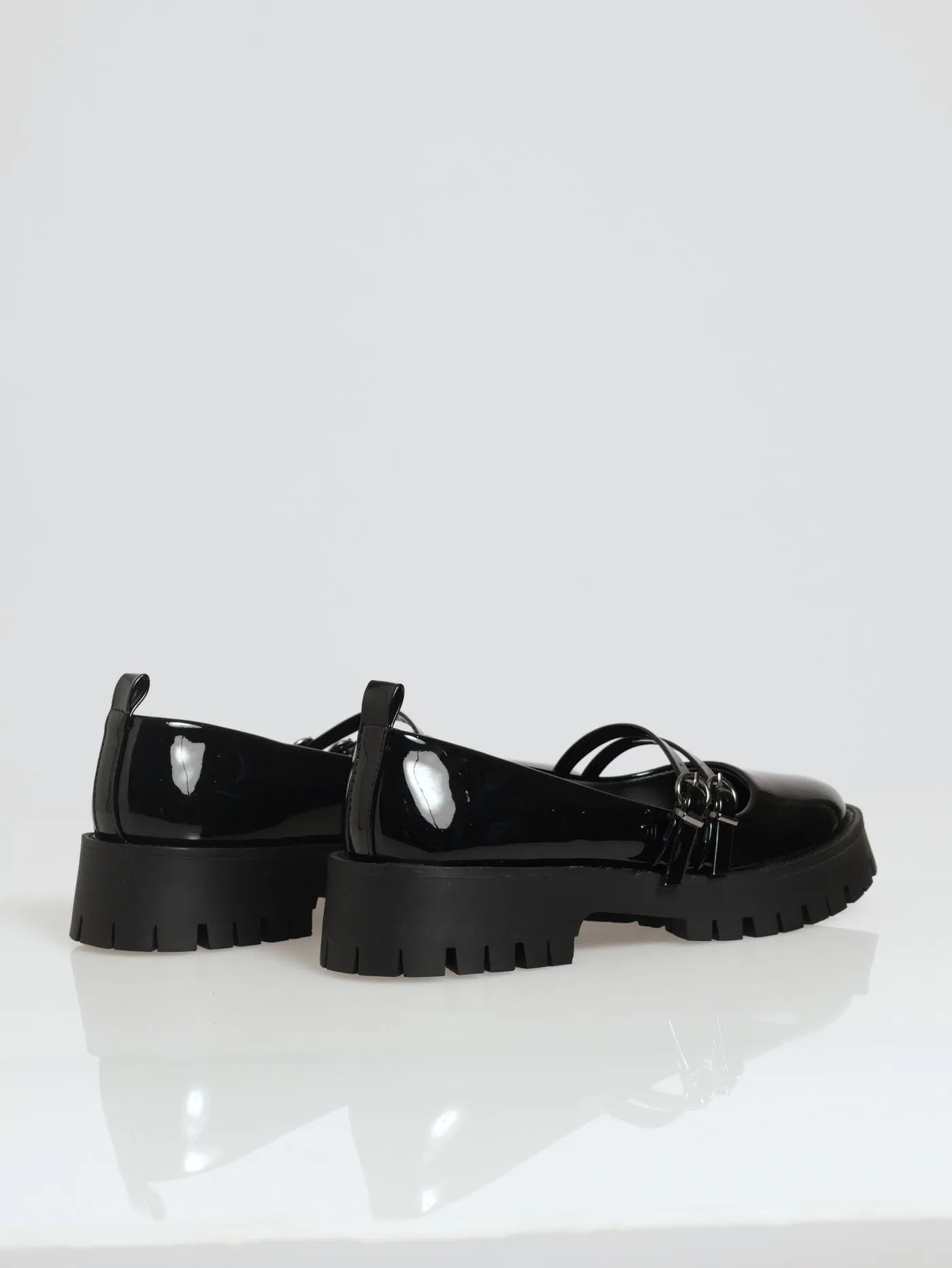 Chunky Double Strap Patent Mary Jane Loafer - Black sold by Edgars product image thumbnail 4