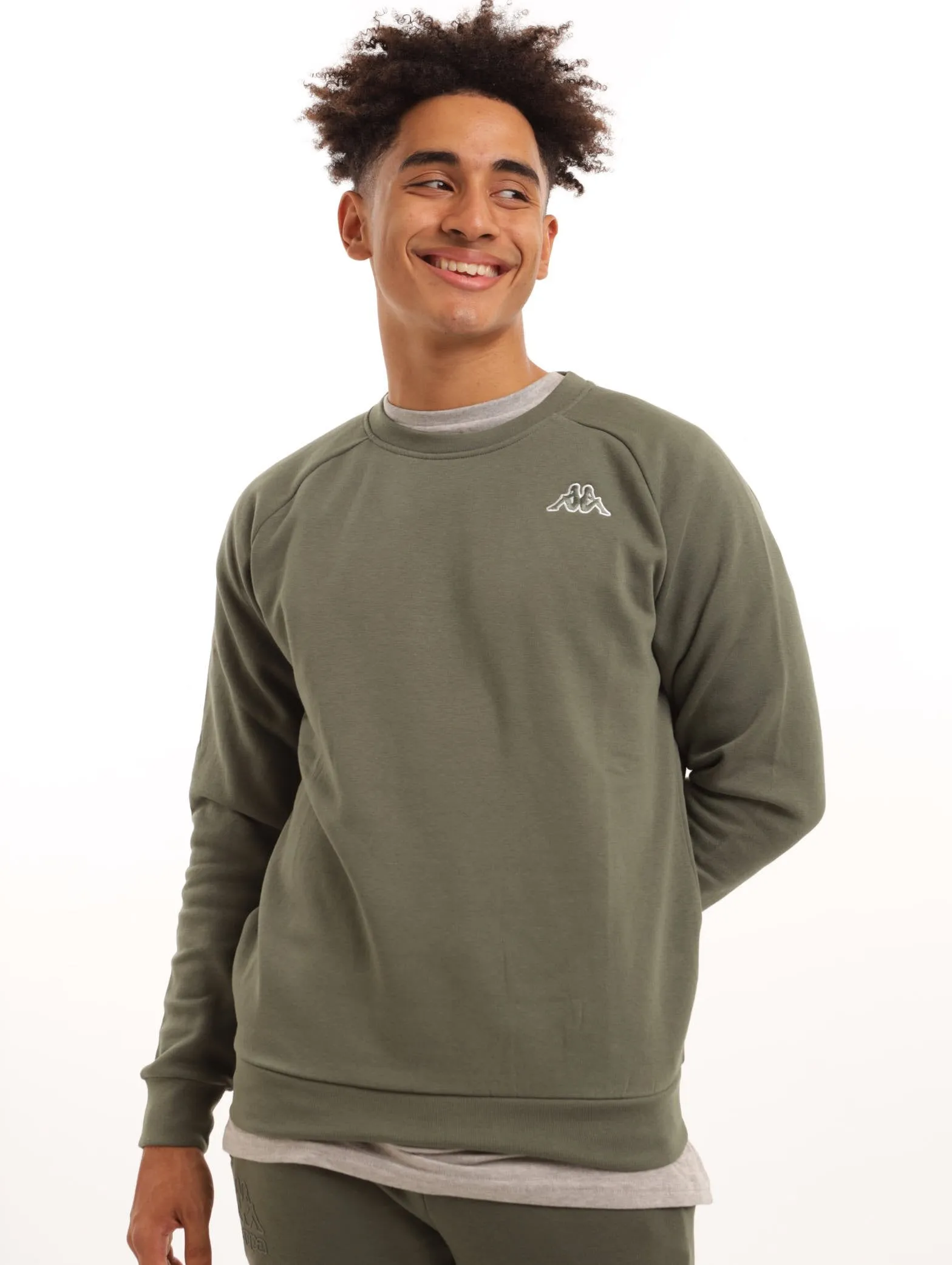 Men's Kappa Logo Caimal Crew Top - Olive sold by Edgars