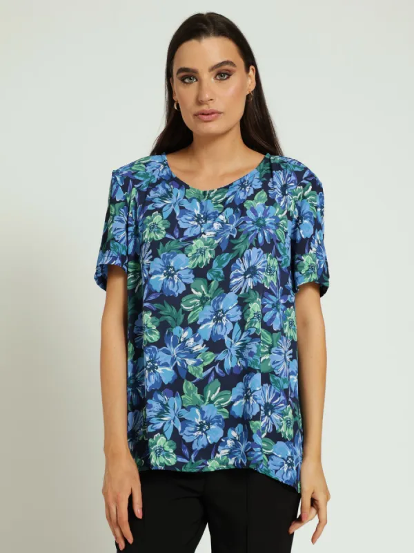 Popover Woven Top - Blue sold by Edgars 