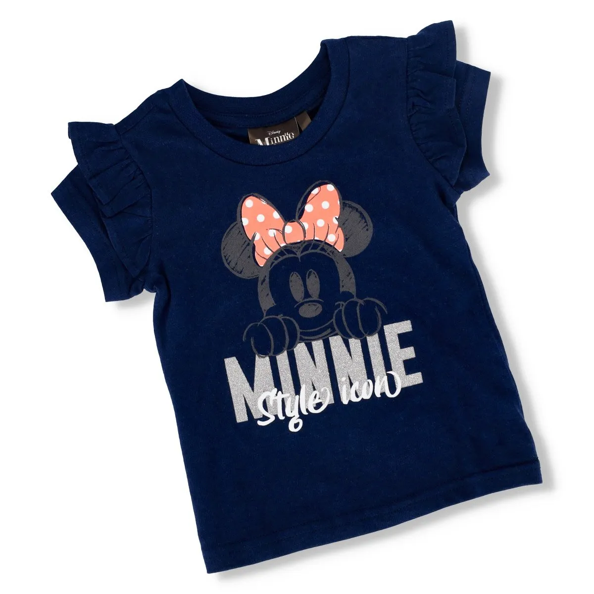 Pre-Girls Minnnie Frill Inset Tee - Navy sold by Edgars