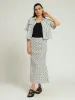 Pleated Bias Cut Linen Maxi Skirt - White/Black sold by Edgars 