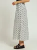 Pleated Bias Cut Linen Maxi Skirt - White/Black sold by Edgars 