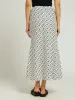 Pleated Bias Cut Linen Maxi Skirt - White/Black sold by Edgars 