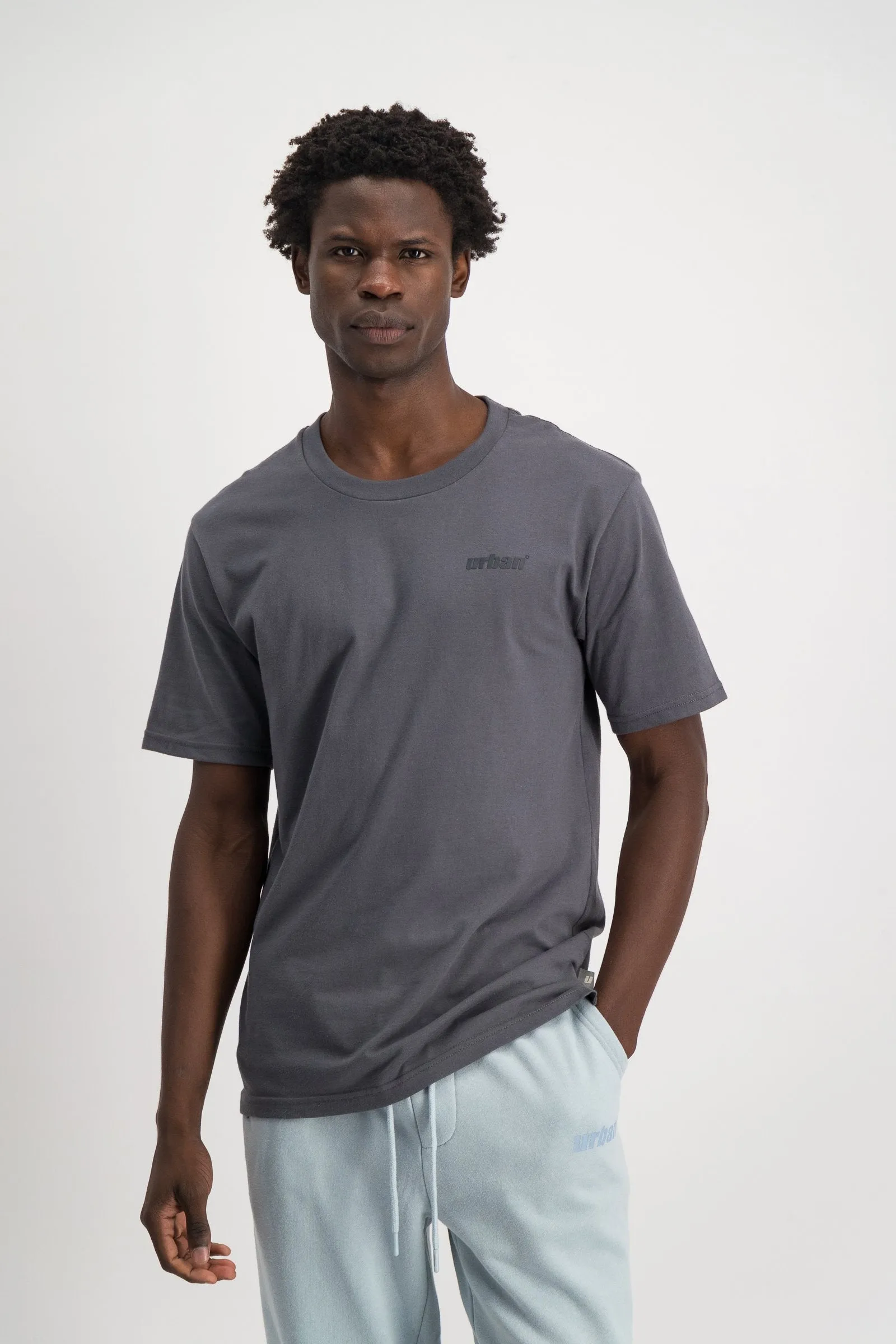 Men's Printed Logo Tee - Charcoal sold by Edgars