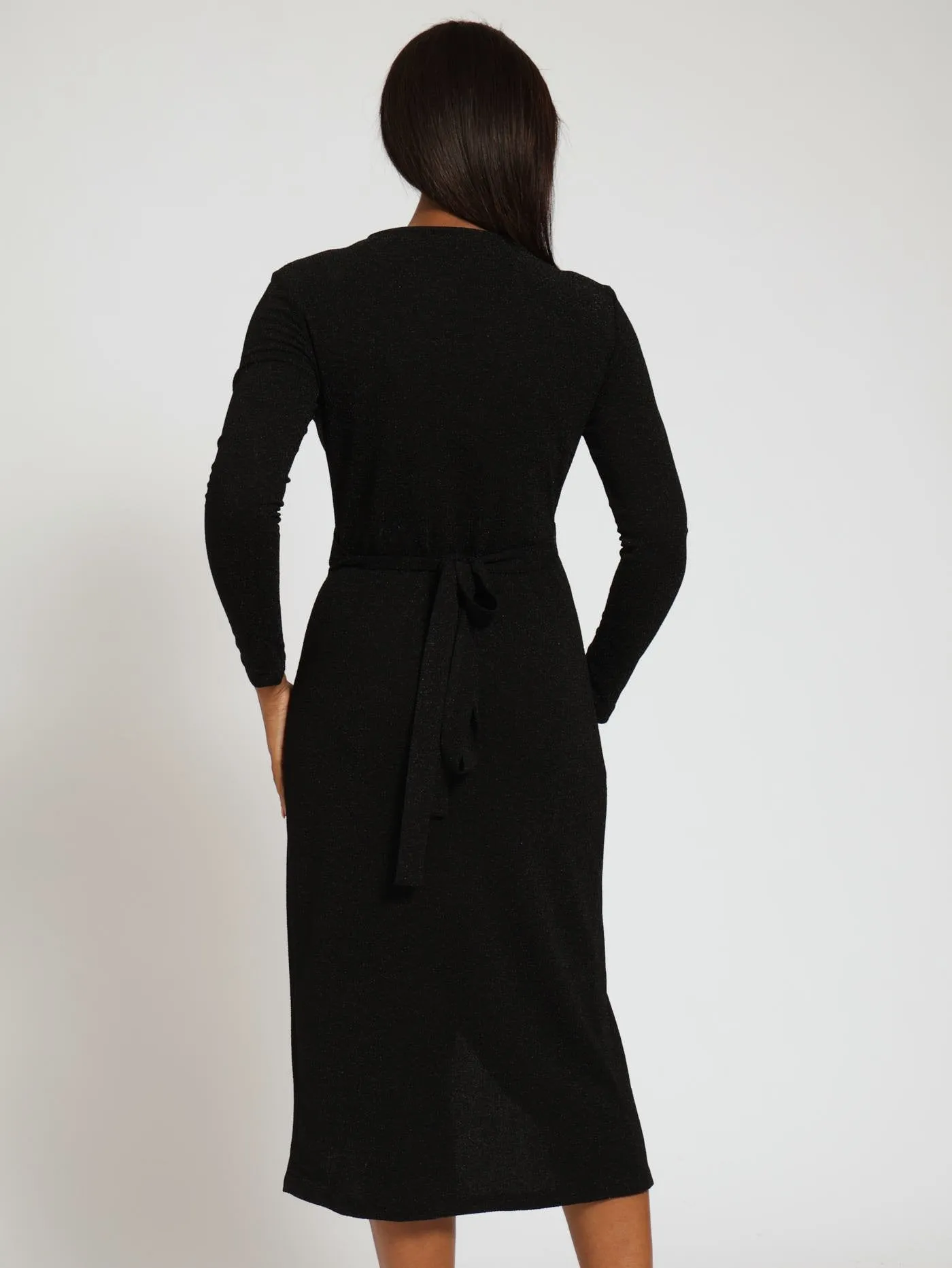Shimmer Knot Detail Midi Dress - Black sold by Edgars product image thumbnail 4