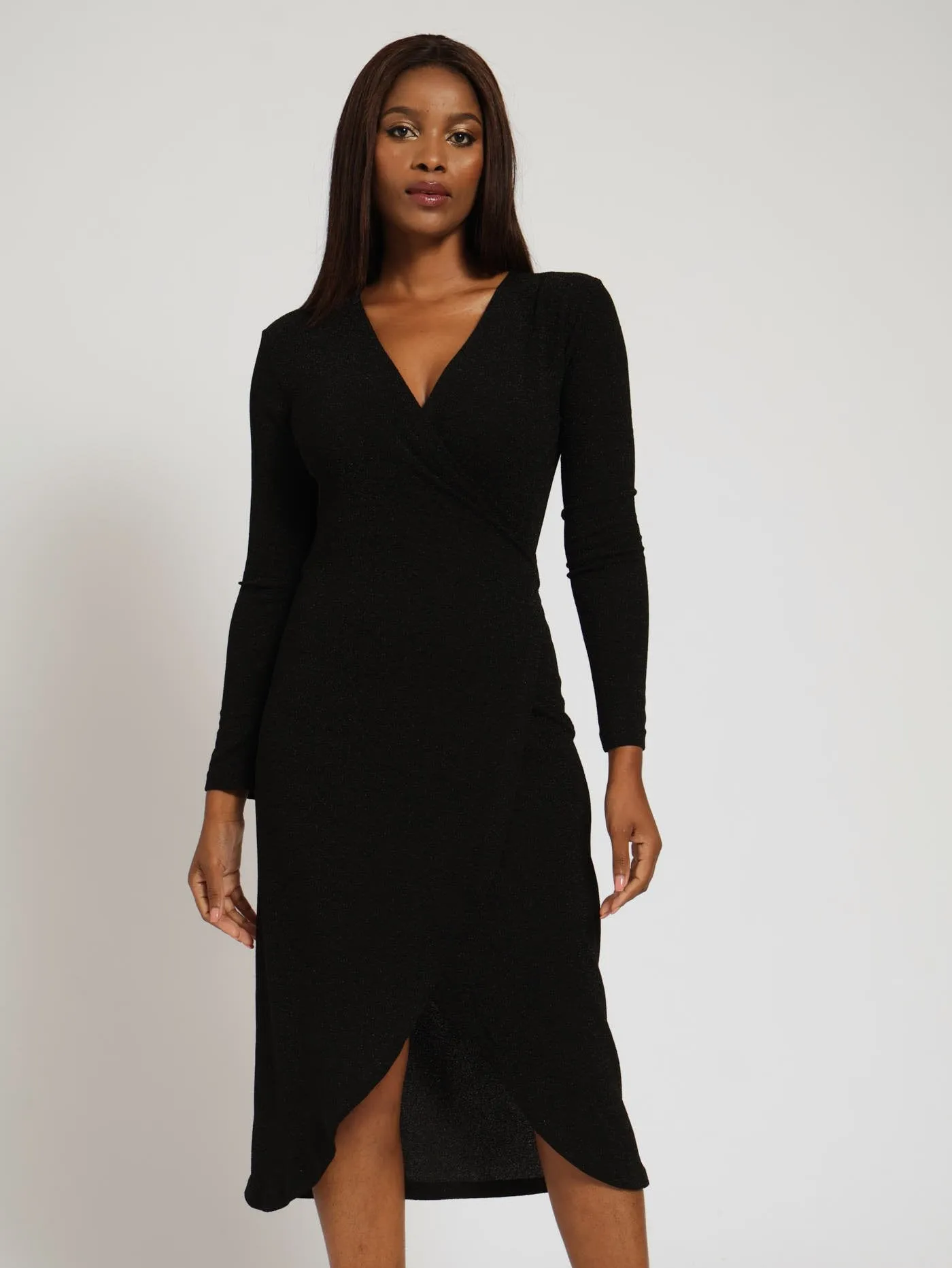 Shimmer Knot Detail Midi Dress - Black sold by Edgars product image thumbnail 2