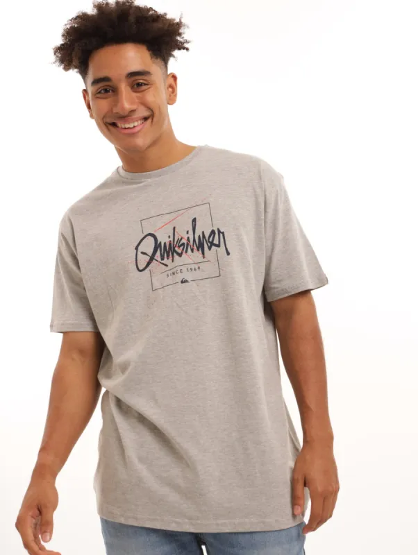 Men's Never Lost Short Sleeve Tee - Grey Melange made by Edgars