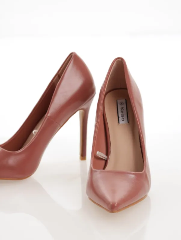 Ladies Pointy Court Heel - Dark Blush sold by Edgars