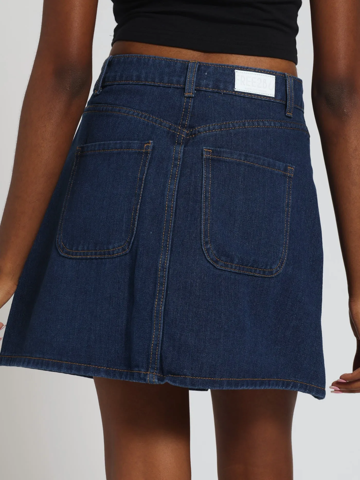 A-Line Denim Mini Skirt - Mid Blue sold by Edgars product image thumbnail 4