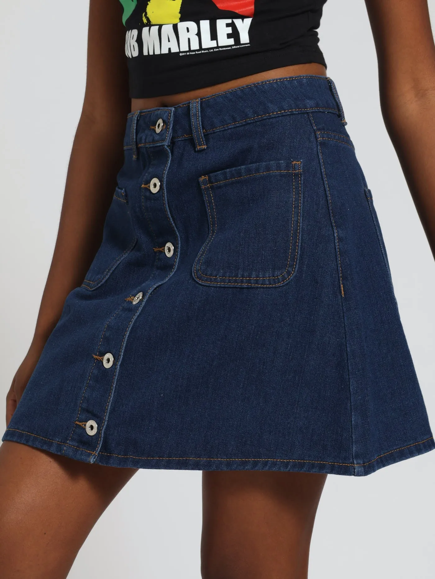 A-Line Denim Mini Skirt - Mid Blue sold by Edgars product image thumbnail 2