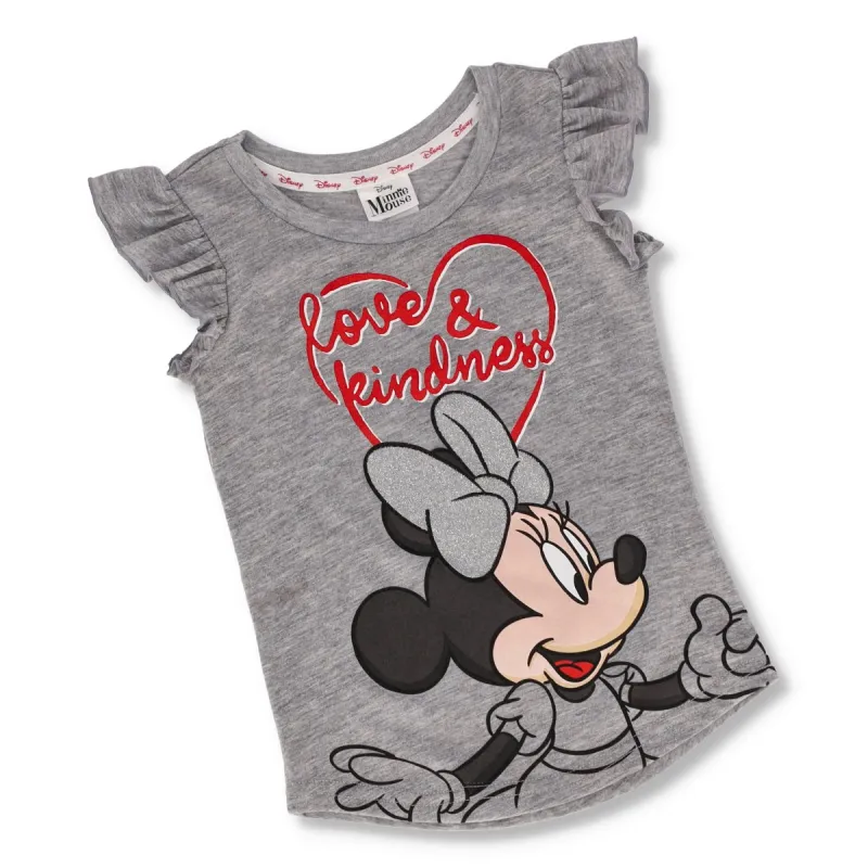 Pre-Girls Minnie Frill Sleeve Tee - Grey sold by Edgars