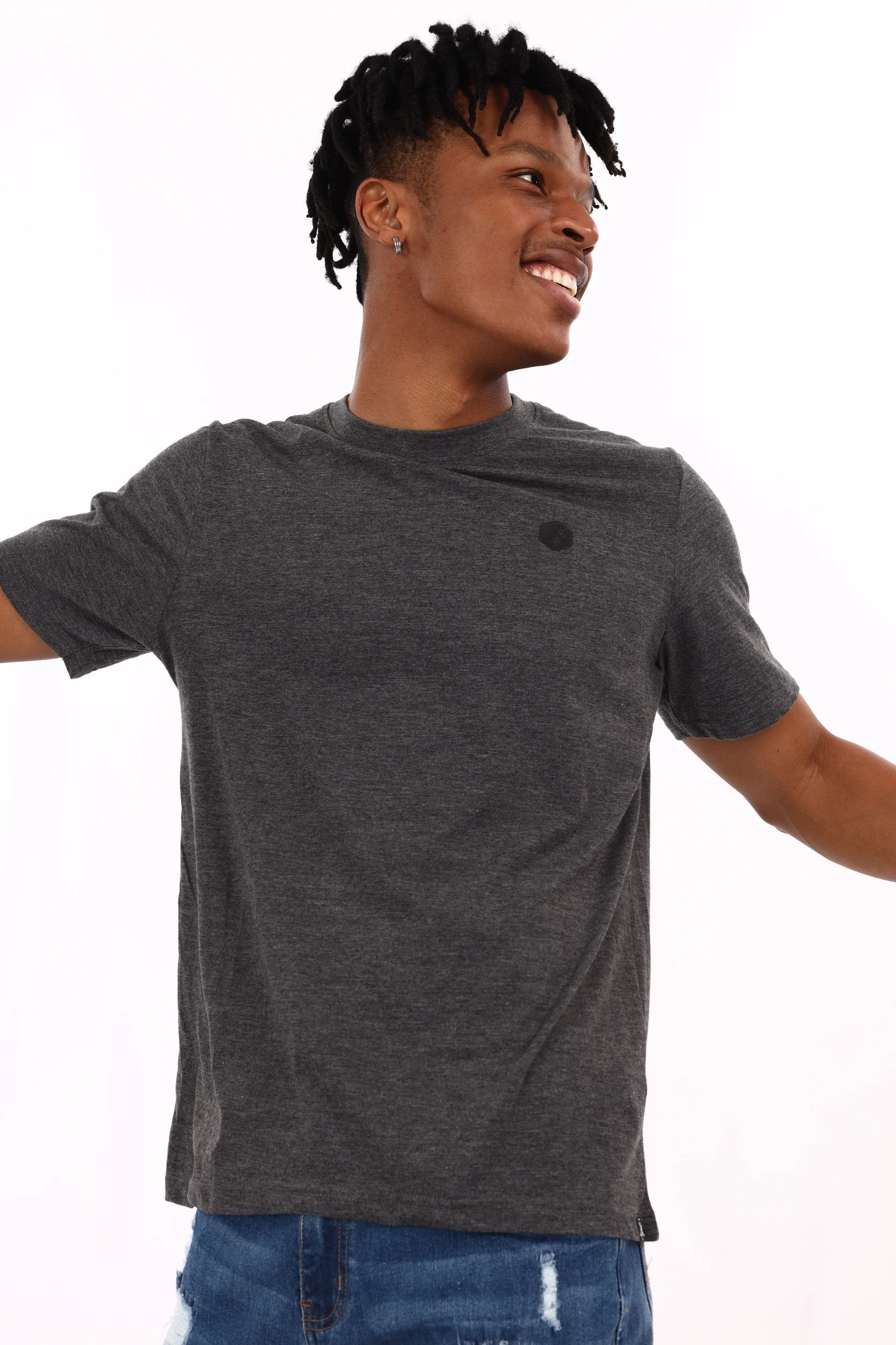 Men's Basic Crew Tee - Charcoal sold by Edgars