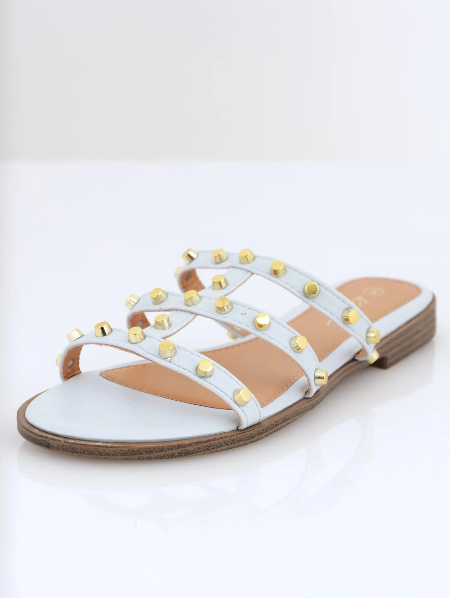 Ladies Push-In Cylinder Stud Mule Sandal - Blue sold by Edgars