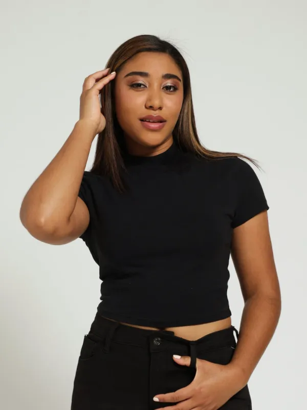 High Neck Tee - Black sold by Edgars 