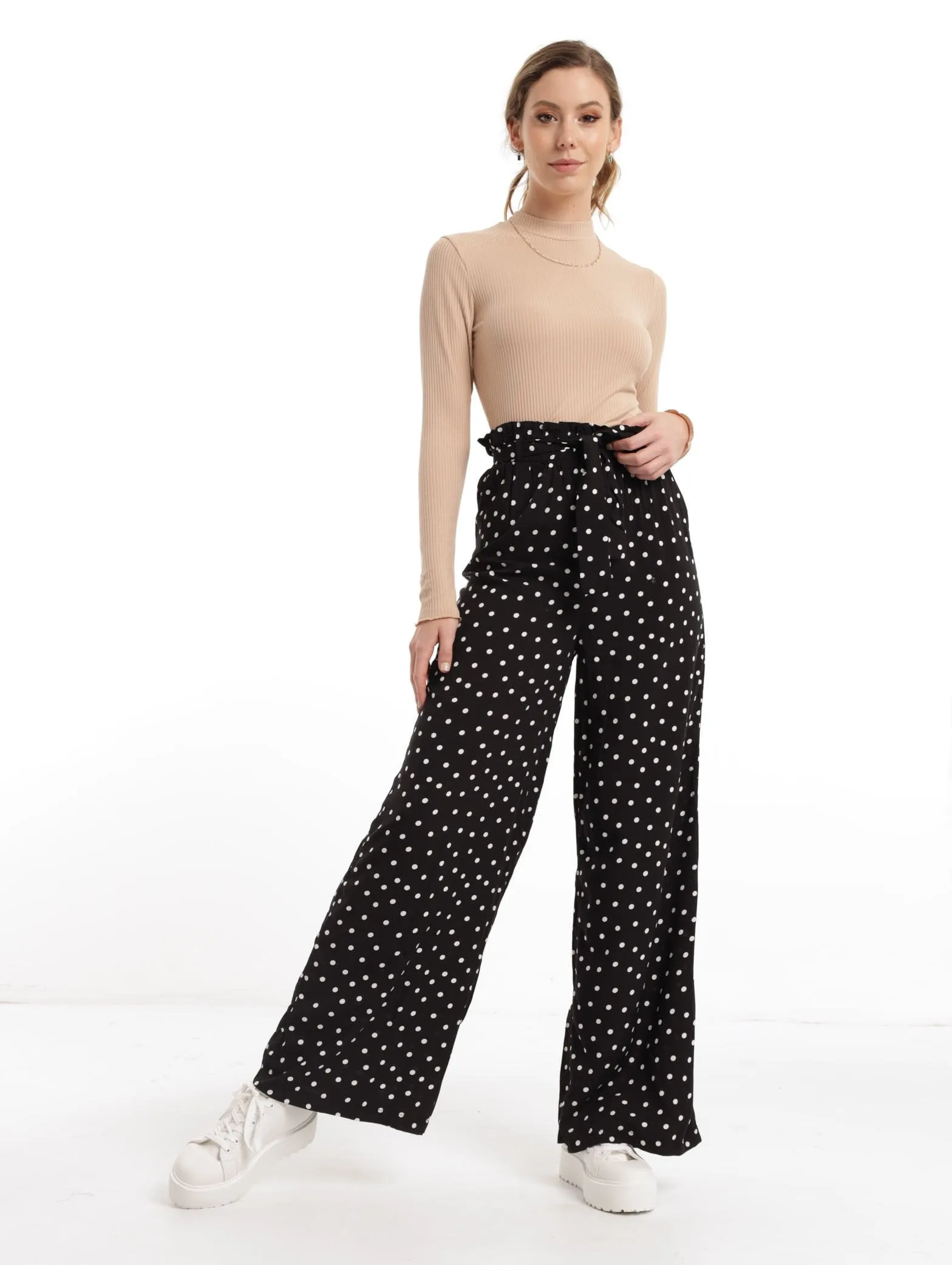 Ladies Polka Dot Pant - Black sold by Edgars
