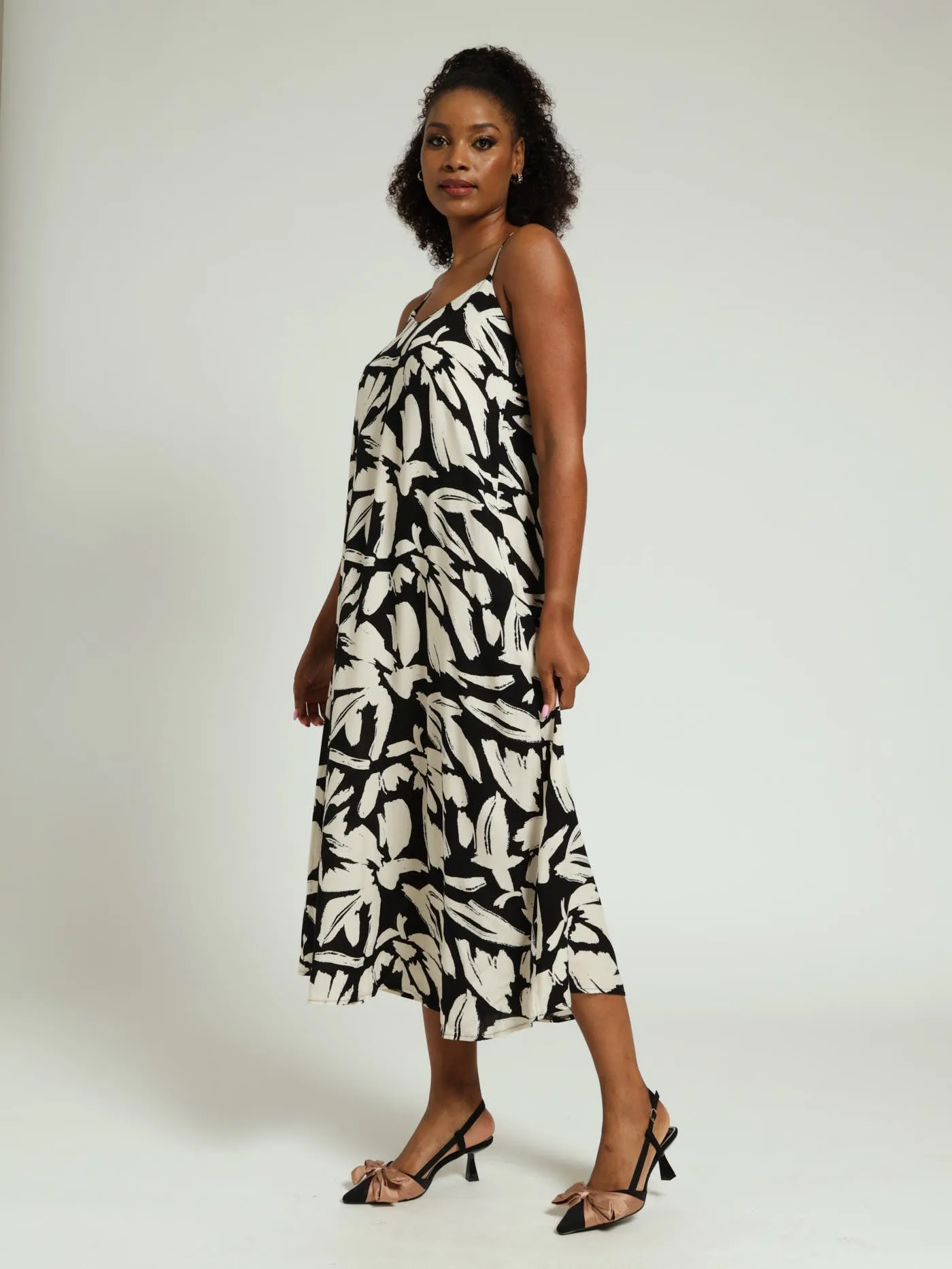 Strappy A-Line Slip Maxi Dress - Black/Cream sold by Edgars product image thumbnail 2