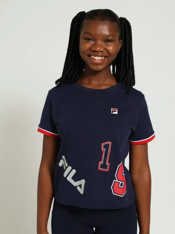 Girls Trinity Cropped Tee - Navy sold by Edgars